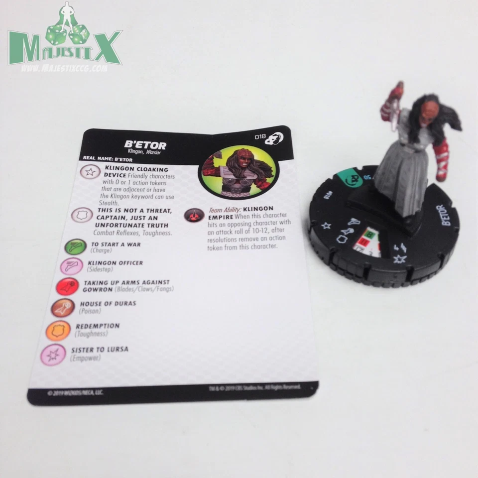 Heroclix Star Trek: Resistance is Futile set B'Etor #018 Uncommon figure w/card! - Image 1 of 1