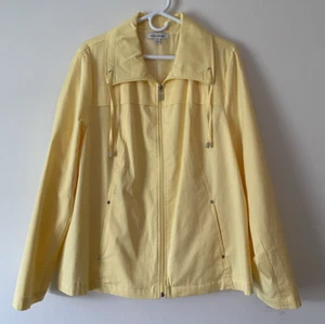 Studio Works Women's Jacket XL Yellow Full Zip Cotton Long Sleeve Spring Easter - Picture 1 of 15