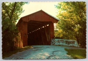 Postal Busching Puente Cubierto Versalles Parque Estatal Ripley Co Indiana - Imagen 1 de 2