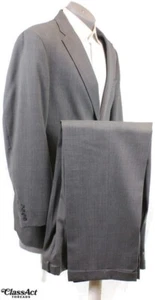 Haggar Black Label 2 Piece Suit Grey Glen Plaid 2 Btn 44L Pleated Fronts 35" W - Picture 1 of 10