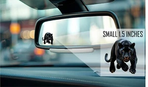 Small Rearview Mirror Decal 1.5 Inches Car Sticker Black Panther Stalking Chase - Picture 1 of 2