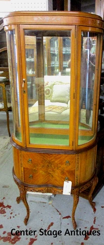 63337 Inlaid Bow Glass Curio China Cabinet Cover