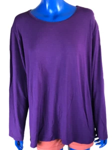 Look Here Haut Femme Manche Longue Col Rond Occasion Violet Top Qualité Taill XL - Bild 1 von 8
