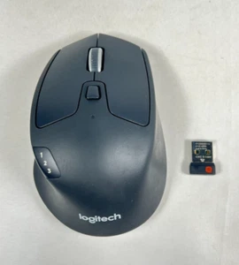 Logitech M720 Multi-Device Wireless Mouse w/Receiver Black M-R0062 Tested - Picture 1 of 10