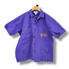 Vintage French Toast Boys Button Down Denim Shirt Purple Yellow Size 16