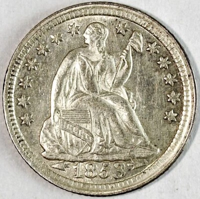 1853 W/Arrows Seated Liberty Silver Half Dime ☆☆ Almost Uncirculated ☆☆ 148 - Image 1 of 2