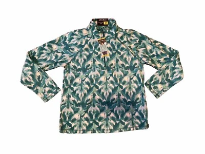 Pullover Eddie Bauer polar polar 1/4 cremallera para mujer talla M blanco turquesa nuevo con etiquetas  Foto 1 de 4