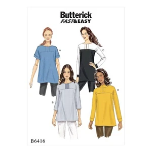 Butterick Fast & Easy SEWING PATTERN B6416 Misses' Tunic Sizes 6-14 Or 14-22 - Picture 1 of 6