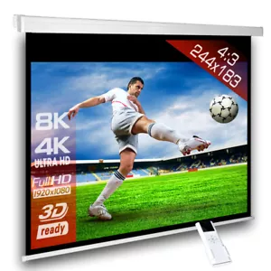 4:3 SlenderLine Écran projection motorisé 244 x 200 (238x178)cm HDTV 3D 4K 117" - Photo 1/8