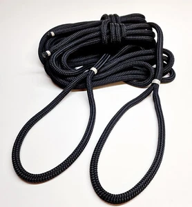 Pair Of 14mm 10mt Polyester Braid on Braid Mooring Lines Black - Picture 1 of 1