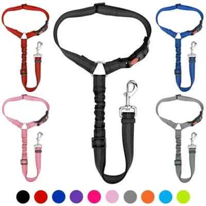 Headrest Anti Shock Pet Dog Car Seat Belt Bungee Leash Travel Safety Harness,Uk - Picture 1 of 16