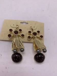 Neu ohne Etikett Brooks Bruder Blume Ohrhänger signiert Ohrringe 2-1/4 Zoll x 246 - Bild 1 von 6