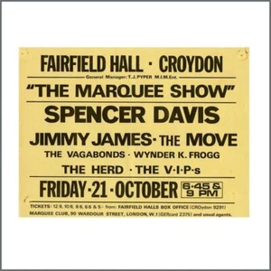 The Move Fairfield Hall Croydon 1966 Concert Handbill (UK) - Imagen 1 de 1