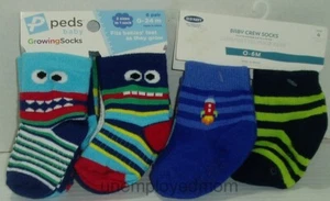 Boys Crew Socks Monster Rocket Stars Moon Peds Growing Lot 10 pair - Picture 1 of 7