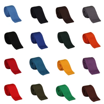 Quality Men Tie Knit Knitted Ties Necktie Male Solid Slim Skinny Narrow Necktie - Image 1 of 4