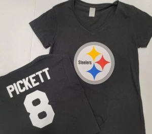 20826 Womens NFL Apparel PITTSBURGH STEELERS V-Neck Shirt New BLACK New - Picture 1 of 11