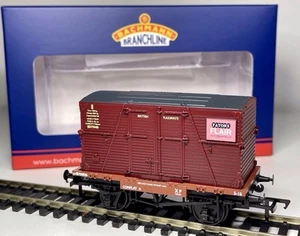 Bachmann 37-2023K Conflat Wagon BR Bauxite (Early) With 'Patons' BD Container - Foto 1 di 12
