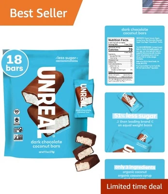 Savory Dark Chocolate Coconut Bars - 3g Sugar, 9.5oz | Gluten-Free Delights - Image 1 of 4