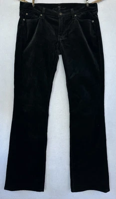 7 Mankind черный бархат брюки размер 31 X 34 женщин прямой ноги - Изображение 1 из 4