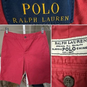 Polo Ralph Lauren Shorts Chino Boys Youth Size 14 Red Casual Preppy - Picture 1 of 8