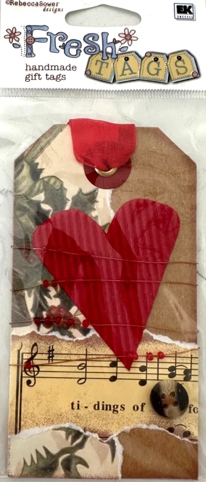 Heart Strings Love Music Valentine Sing Play Red Fresh Tags Die-cut Handmade Tag Foto 1 de 1
