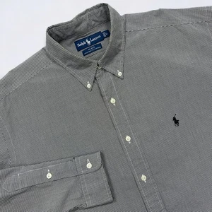 Ralph Lauren Hemd Herren Large Grau Micro Check Blake Button Down Langarm - Bild 1 von 11