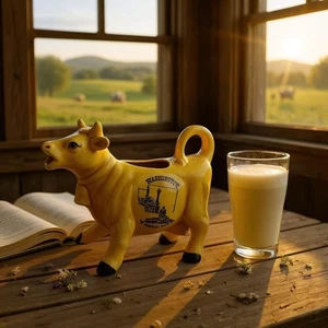 Crema de vaca recuerdo estado de Washington amarillo Japón años 50 - Imagen 1 de 9