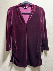 Vince Camuto Women's Velvet Long Sleeves Burgundy Blouse XL Versatile NWT - Picture 1 of 5
