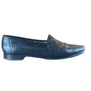 Mocassini Mezlan Colonia Penny uomo 13 M scarpe eleganti in pelle di vitello nero - Foto 1 di 9
