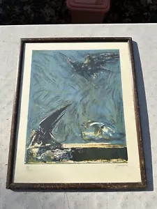 Vintage datiert 1963 Farbgravur Moderne nummeriert 89/210 von Piero Guccione - Bild 1 von 11