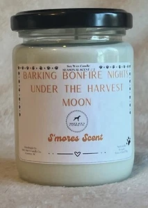 Barking Bonfire Nights Under the Harvest Moon S'mores Scent 8oz Glass Jar Candle - Picture 1 of 4
