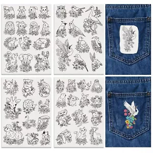 49Pcs Water Soluble Embroidery Patterns Hand Sewing Stabilizer Animals&Flower... - Picture 1 of 7