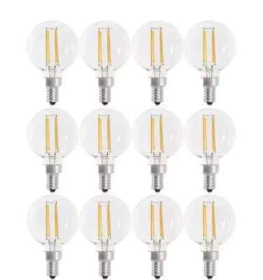 12 PCK White Feit Electric 40 Watt Equivalent G16.5 Dimmable Filament CEC Clear. - Image 1 of 2