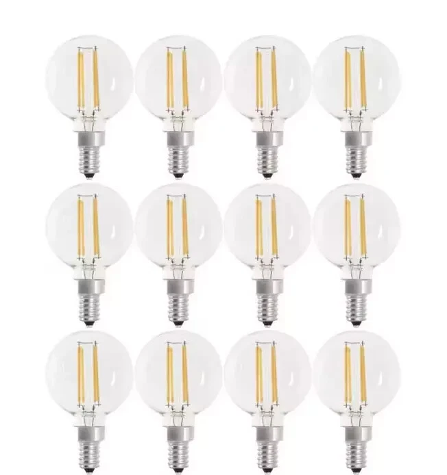 12 PCK White Feit Electric 40 Watt Equivalent G16.5 Dimmable Filament CEC Clear. - Image 1 of 2
