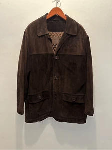 Giacca cappotto uomo COACH pelle scamosciata marrone scuro taglia XL - Foto 1 di 11
