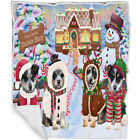 Christmas Gingerbread Cookie Shop Dog Cat Pet Sherpa Fleece Blanket