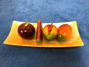 Elegant Decor Mixed Colorful Fruit w/White Tray - Marble Set - Picture 1 of 11