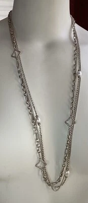 "Precioso collar de cuartrafoil multicadena 32"" largo de diamantes y perlas David Yurman" Foto 1 de 4