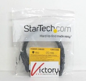 NUEVOS cables de alimentación StarTech | PXT10112 | 12 ft / 3,6 m | NEMA5-15P a C13 | IEC60320 - Imagen 1 de 5