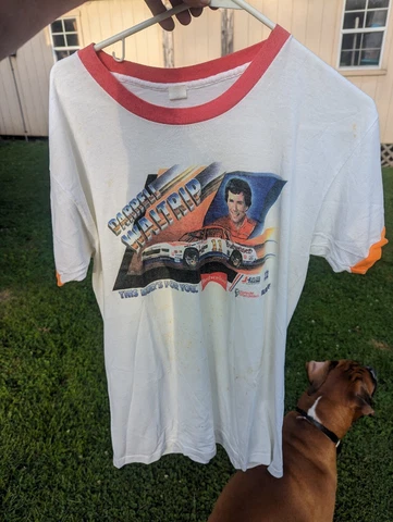 True Vintage 1980's Darrell Waltrip  Budweiser T Shirt Cover