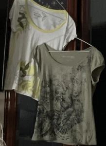 X2 Ladies Calvin Klein T ShirtsSize Med 12 Designer Casual Retro Vintage Bundle - Picture 1 of 15