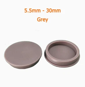Grey Silicone Rubber Snap-on Hole Plug Blanking End Cap Tube Bung Seal Stopper - Picture 1 of 9