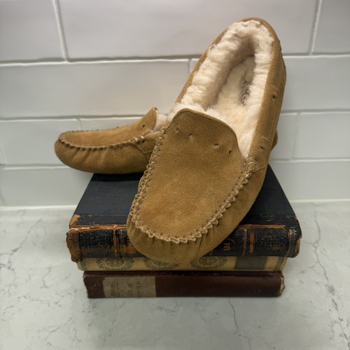 Mocassino mocassino UGG Dakota marrone castagna scamosciato mocassino foderato lana donna US 9