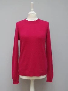 Adrienne Vittadini 100% Cashmere Magenta Pink Crew Neck Jumper L - Picture 1 of 11