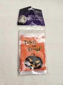 NEW Halloween Treat Bags with Zip Seal 40 Count ~ Trick or Treat! - Picture 1 of 4