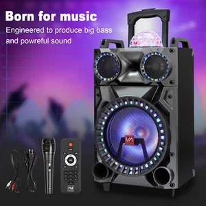 12" Portable Bluetooth BT Party Speaker Rechargeable System DJ Karaoke LED AUX - Picture 1 of 12