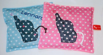 FINN & FINCHEN Kirschkernkissen, Wärmekissen, Kleiner Eli, Elefant, Motorik, rosa oder blau