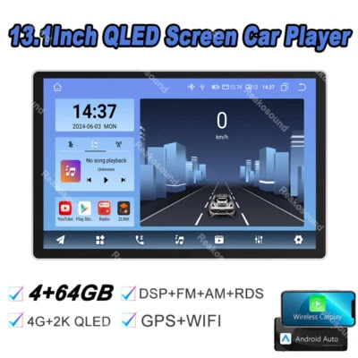 13.1''Android 13 8 CORE 4+64GB Car radio stereo 4G Lte DSP Carplay QLED Navi GPS - Image 1 of 4