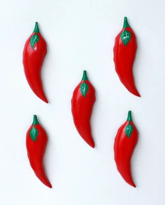 5 Magnete Chili Pinnwand Magnet Chilies Pin Chilli Pins Chilimagnet Chillimagnet - Bild 1 von 3