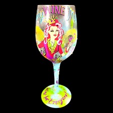 Lolita Love My Wine J'aime Mon Vin "Fairy Wine Mother" Wine Glass 15 Oz Glass